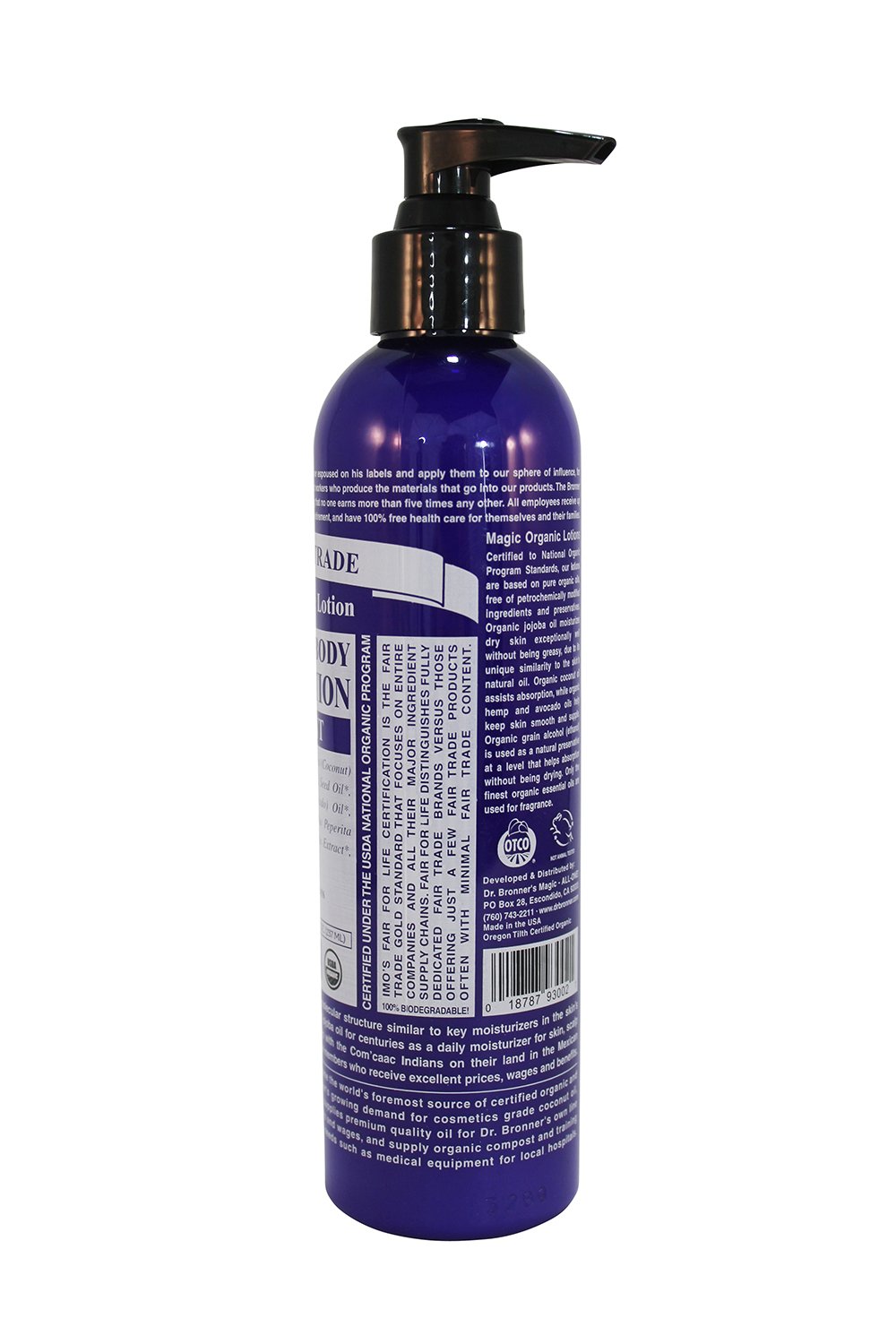 Dr. Bronner's & All-One Organic Lotion for Hands & Body, Peppermint, 8-Ounce Pump Bottles (Pack of 2) by Dr. Bronner's BEAUTY (English Manual)