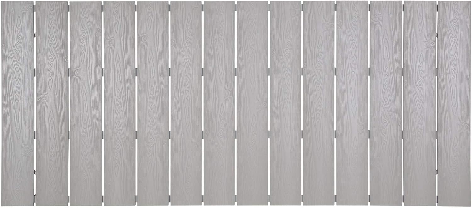 Ergode Maine Outdoor Collection 80" Dining Table | Synthetic Wood Grain Plank Boards | Powder-Coated Aluminum Frame | Ideal for Outdoor Dining