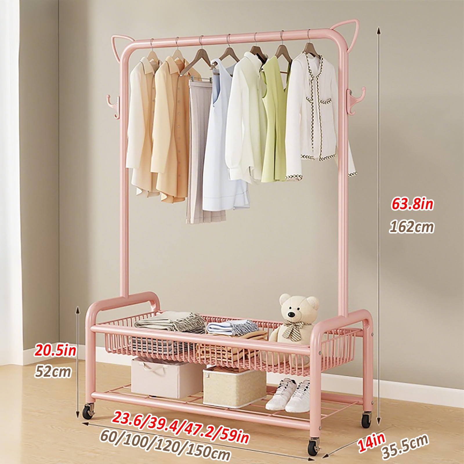 Appendiabiti portatile con ruote, bianco, 120 cm, ideale per ingresso, corridoio, armadio, nizzazione, versatile, appendiabiti Colgador