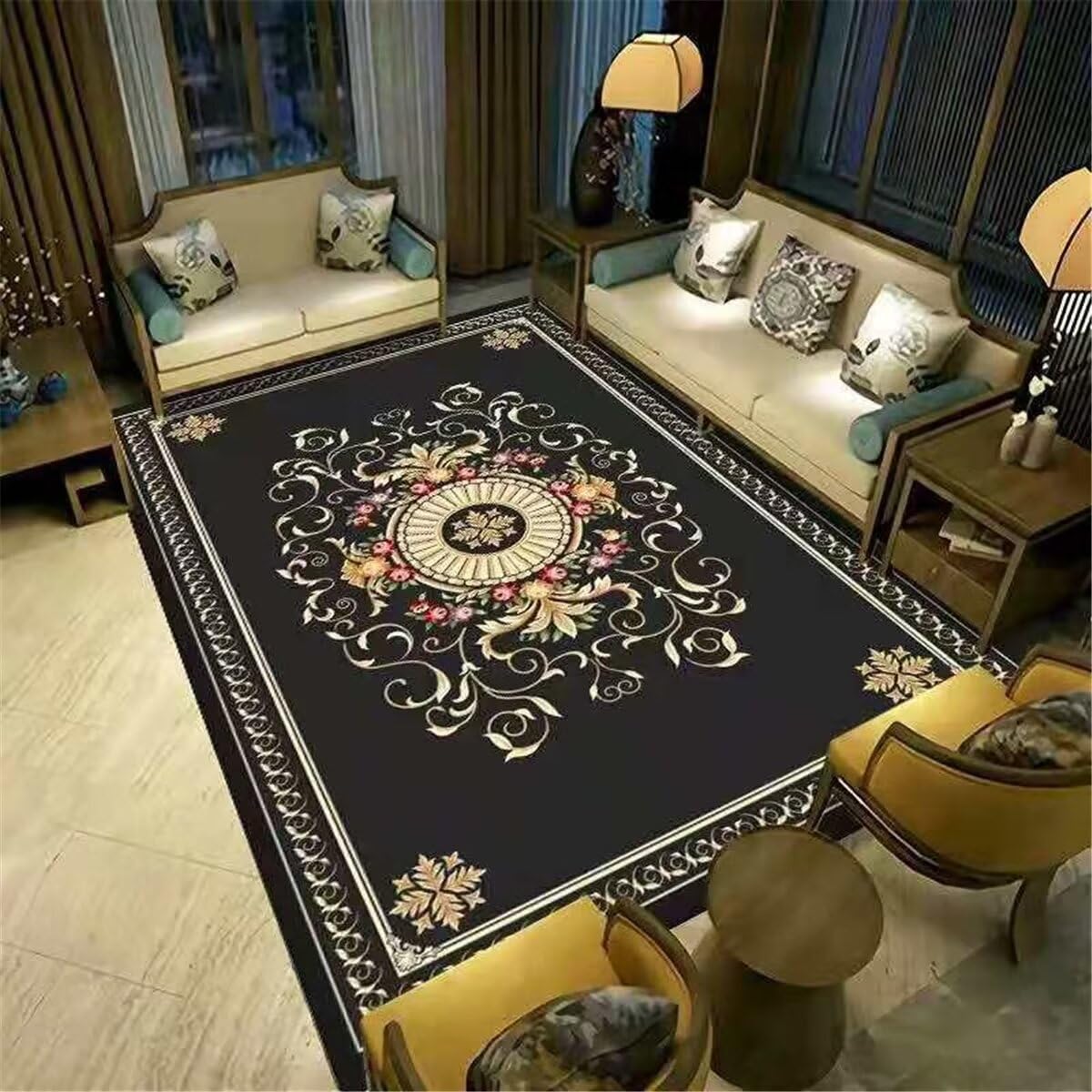 Tapis salon complet gris multi-taille | Petit tapis de chambre 80x200cm
