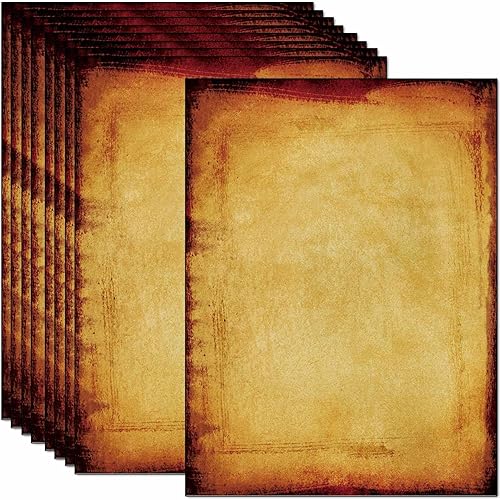 Miniatura 8 de DUGUTUL - 50 papeles de papelería de diseño vintage de aspecto antiguo 85 x 11 pulgadas doble cara texturizado apto para impresora para invitaciones