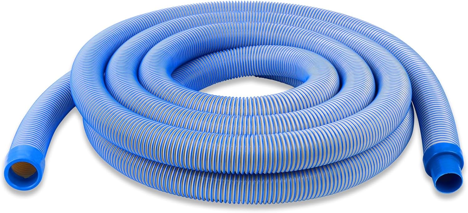 One Piece 1.5" x 25 Ft Swimming Pool Vacuum Cleaner Hose Compatible With Most Brands of Automatic Swimming Pool Cleaners