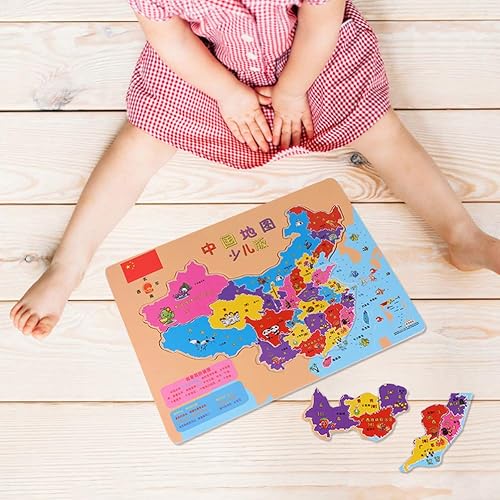 Miniatura 3 de NUOBESTY Rompecabezas de mapa chino divertido educativo para niños y niñas, rompecabezas de mapa de juguetes familiares para niños y niñas,