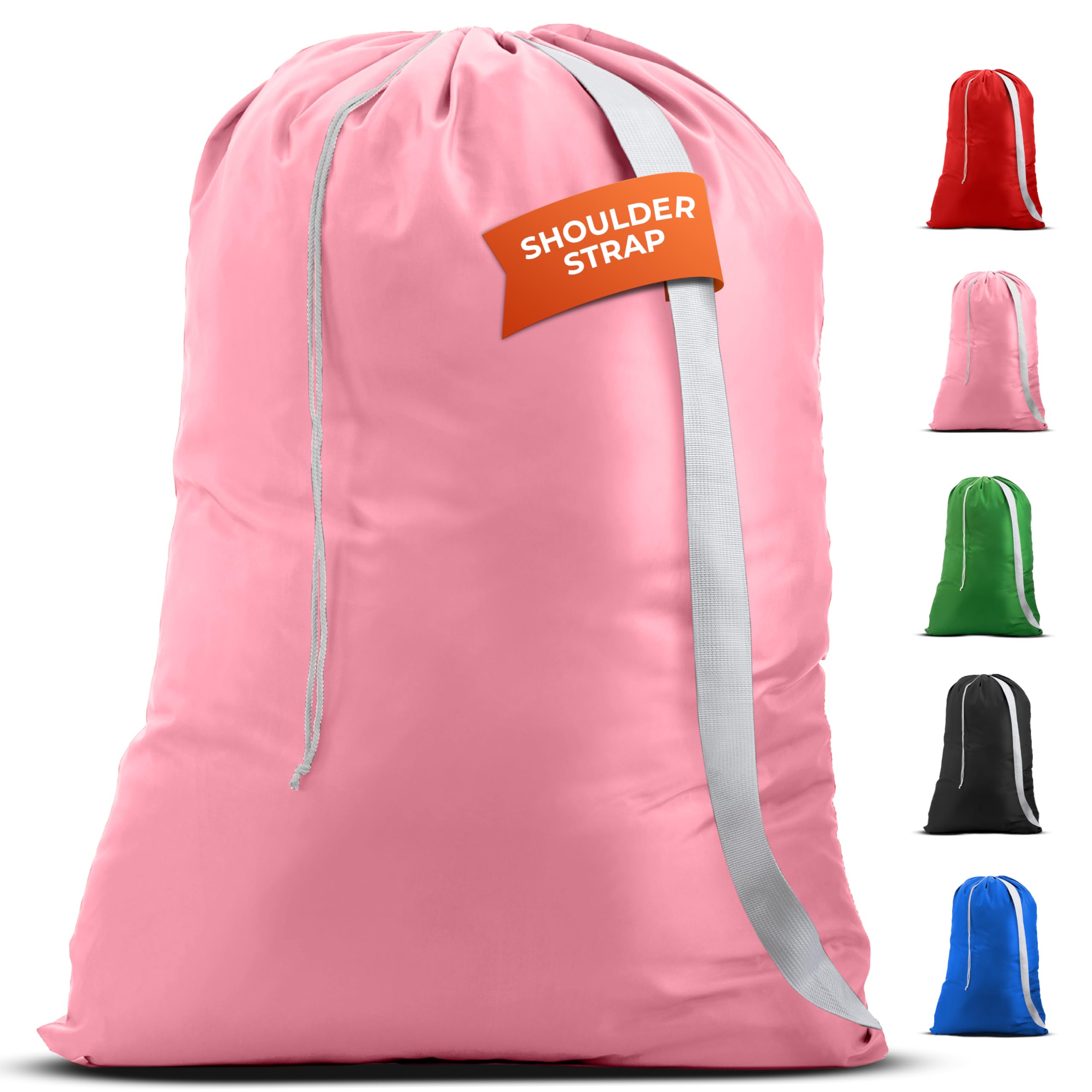Large Laundry Bag with Shoulder Strap - Black -10