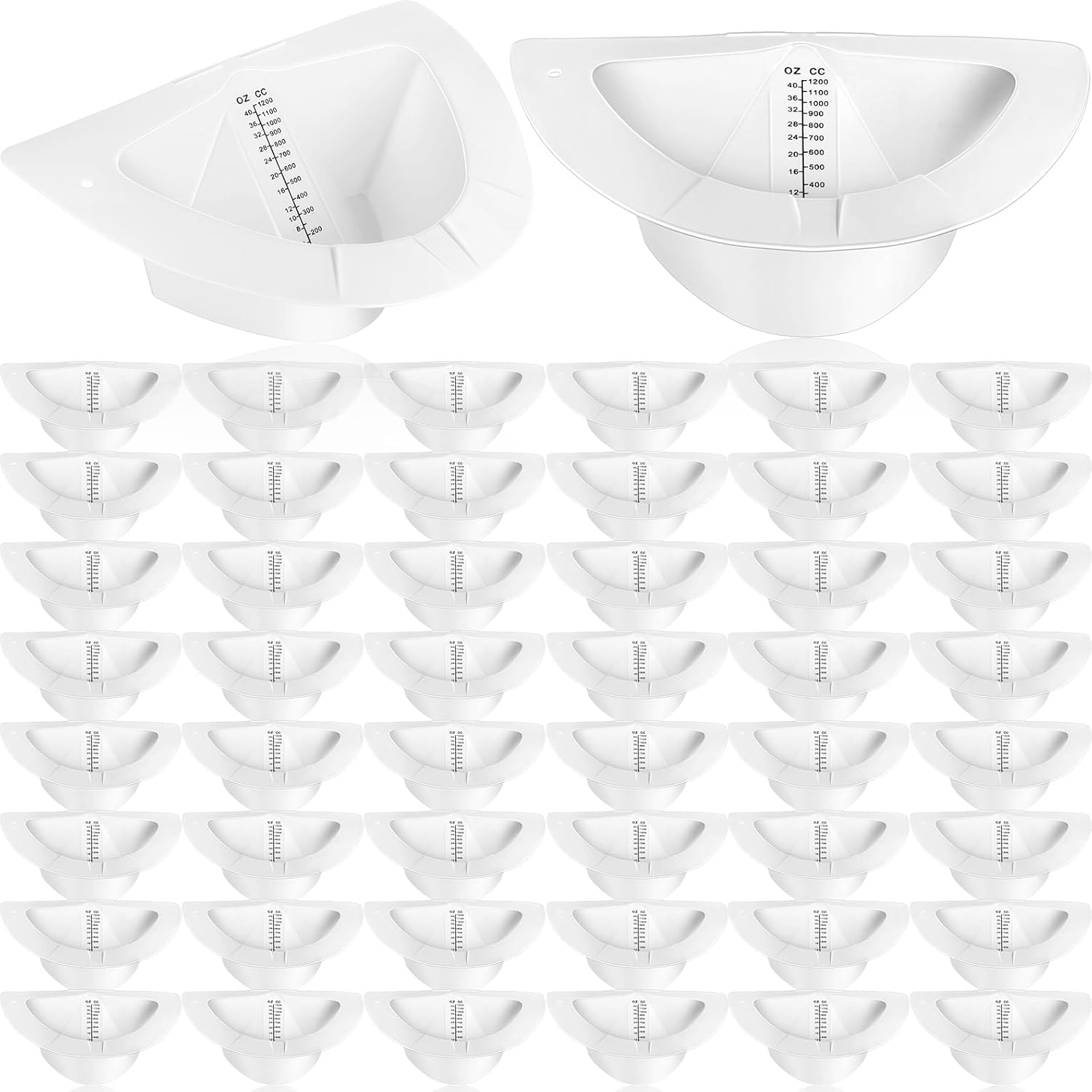 TrelaCo 50 Pcs Urine Hats for Toilets Urine Collection Hats Toilet Hats to Catch Urine Cups Pee Cup Urine Collector for Women and The Elderly, 40oz/ 1200cc