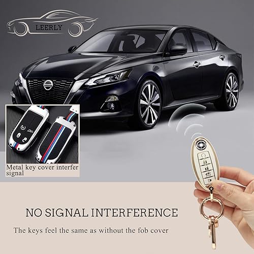 Miniatura 2 de LEERLY Funda para llavero para accesorios Nissan, Blanco