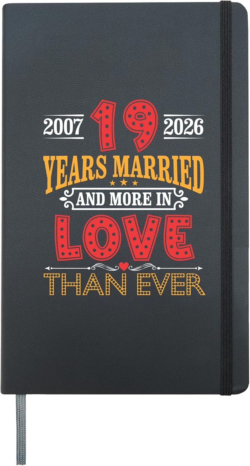 18 Years Married And More In Love Than Ever 2008 2026 Couple Hardcover Journal, Black