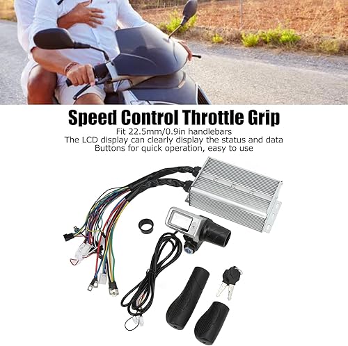 Miniatura 2 de VBESTLIFE Kit de controlador de motor eléctrico sin escobillas de 3648V 1500W, controlador eléctrico sin escobillas con pantalla LCD, kit de agarre