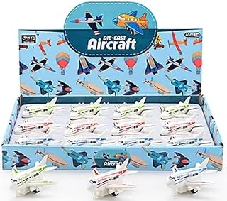 لعبة طائرة من خليط معدني بآلية سحب للخلف، 12 قطعة