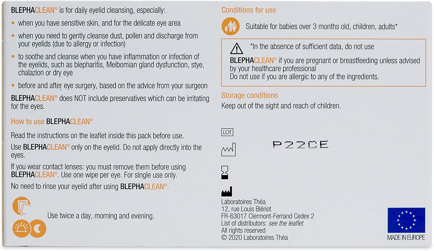 60 BLEPHACLEAN Sterile Eyelid Wipes For BLEPHARITIS Open Box