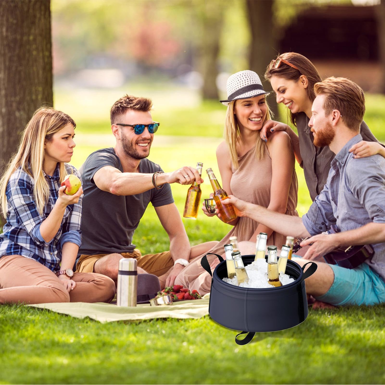 Bassin de Lavage Pliable | Évier d'Extérieur - Bac De Lavage Pliable pour Cuisine, Bébé, Voyage Et Bain De Pieds avec Panier Rangement