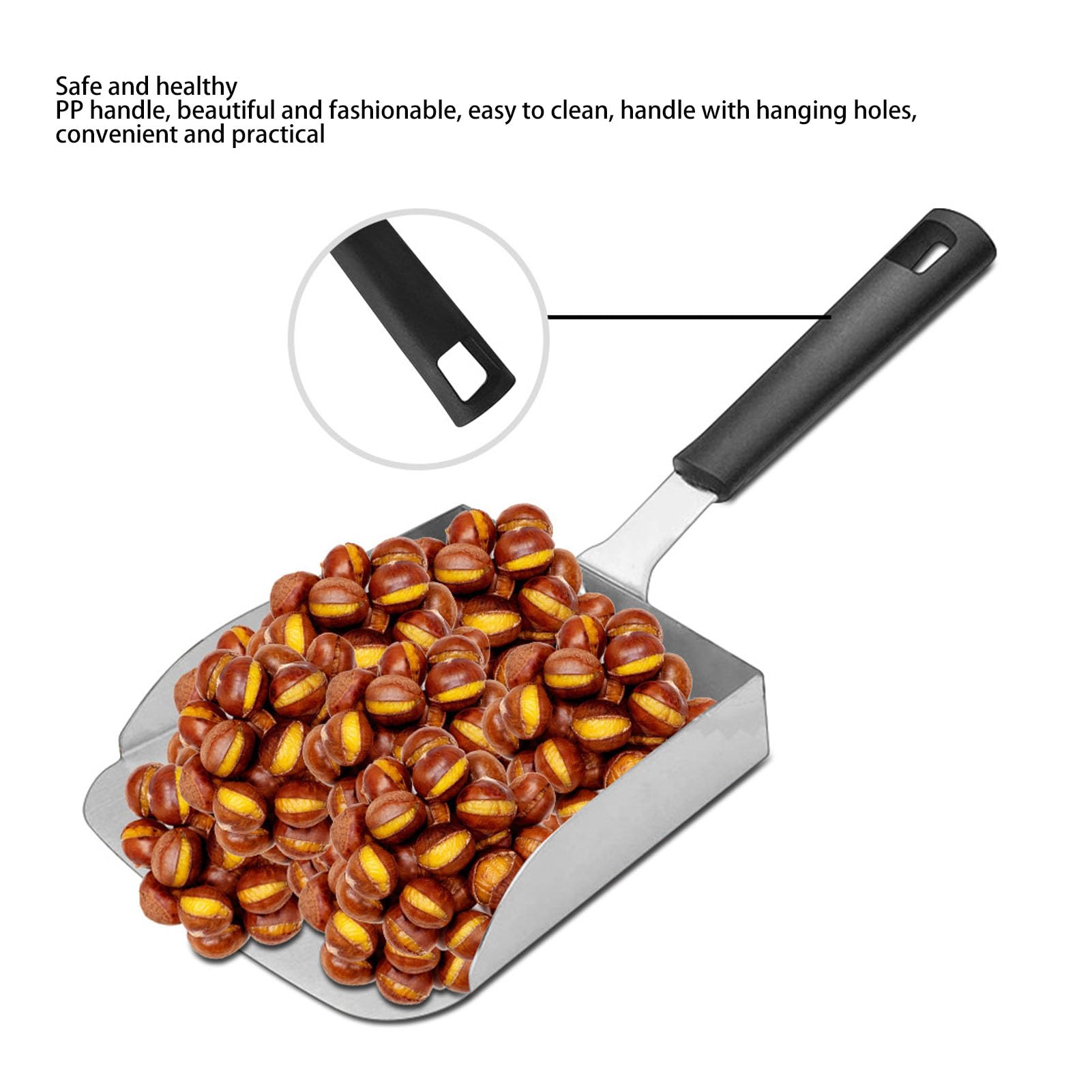 Große Grillschaufel, Edelstahl-Lebensmittelschaufel, Grill-Food-Mover, Edelstahl-Grill-Food-Mover, Lebensmittelschaufel, Burger-Spatel für Pfannengerichte