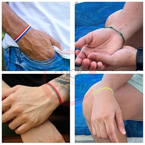 Miniatura 3 de Adjustable Nylon Cord Bracelet - Unisex Waterproof Bracelet in 20 Colors (Black)