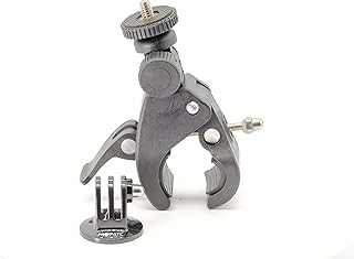 PROtastic Adjustable Motorcycle Bicycle Handlebar Clamp Mount for GoPro Hero 1 2 3 3+ 4, SJCAM SJ4000, Qumox SJ4000 SJ5000, Xiaomi Yi, Action Camera Camcorder
