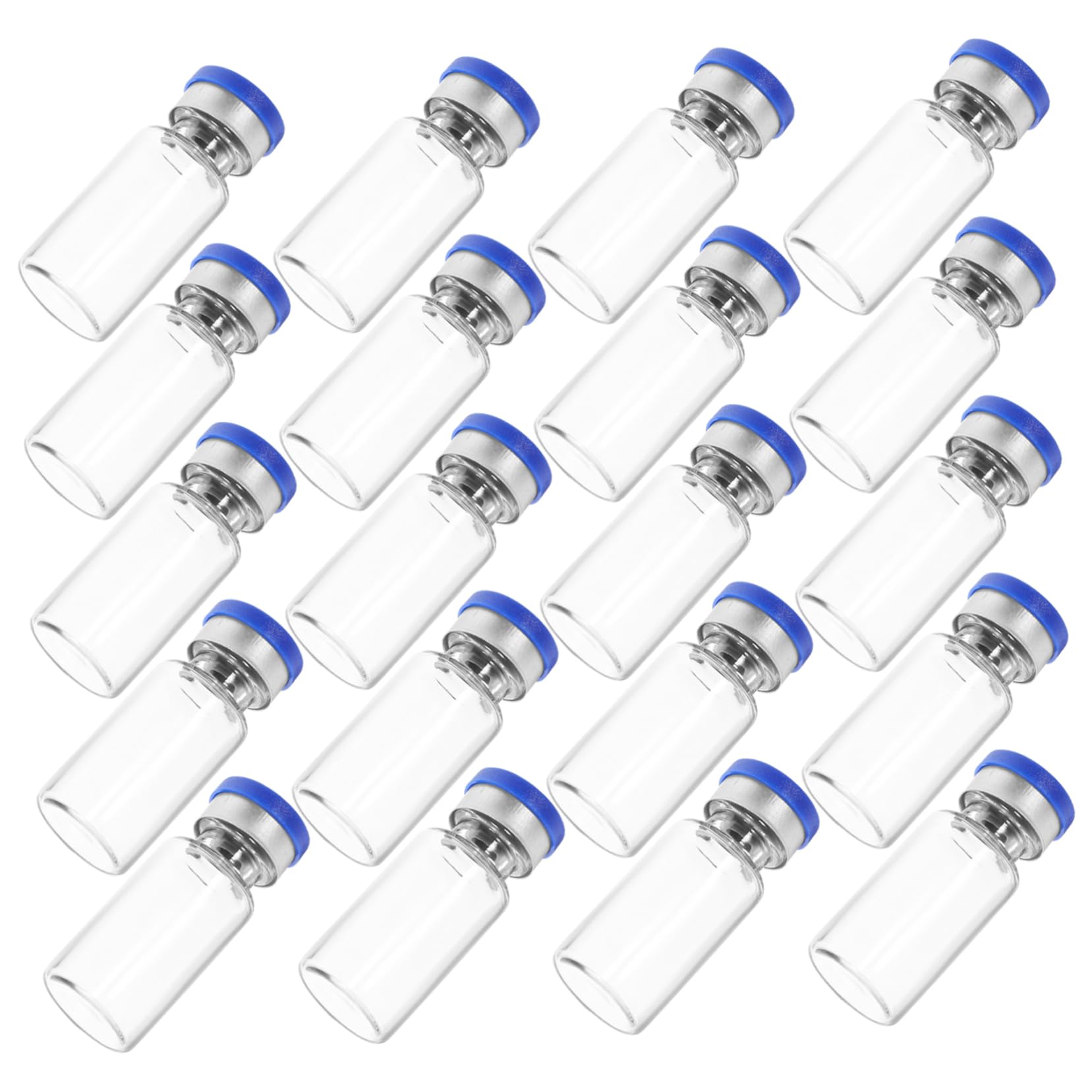 FUNOMOCYA Long-Lasting Glass Test Tubes for Liquid Medicine 3ml Vials 20pcs Set Liquid Medicine Bottles Caps