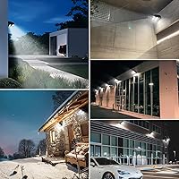 Vista 6 de dephen Paquete de luz LED de pared de 120 W con fotocélula – 5000 K 16200 LM giratorio hacia arriba hacia abajo, accesorio de iluminación