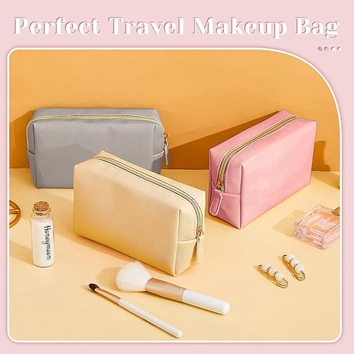 Vista 25 de Dunzy 8 bolsas de maquillaje de piel sintética para cosméticos, impermeable, pequeña, organizador de cosméticos portátil, bolsa de almacenamiento