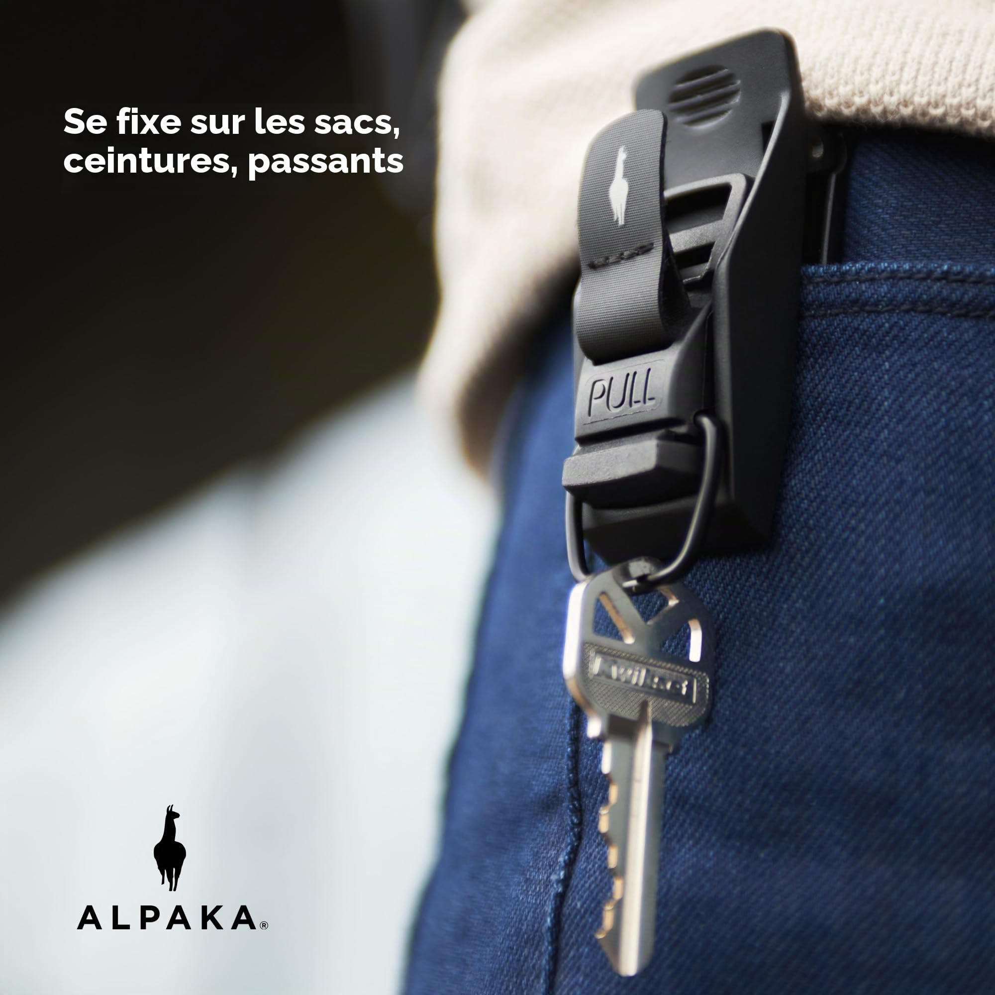 ALPAKA HUB Keychain, Porte-clés Tactique avec Clip de Ceinture, Porte-clés Homme Porte Clés Magnétique Amovible Rapide, Porte Clef MOLLE, Compatible avec ALPAKA Portefeuille, Sling, Sac à dos