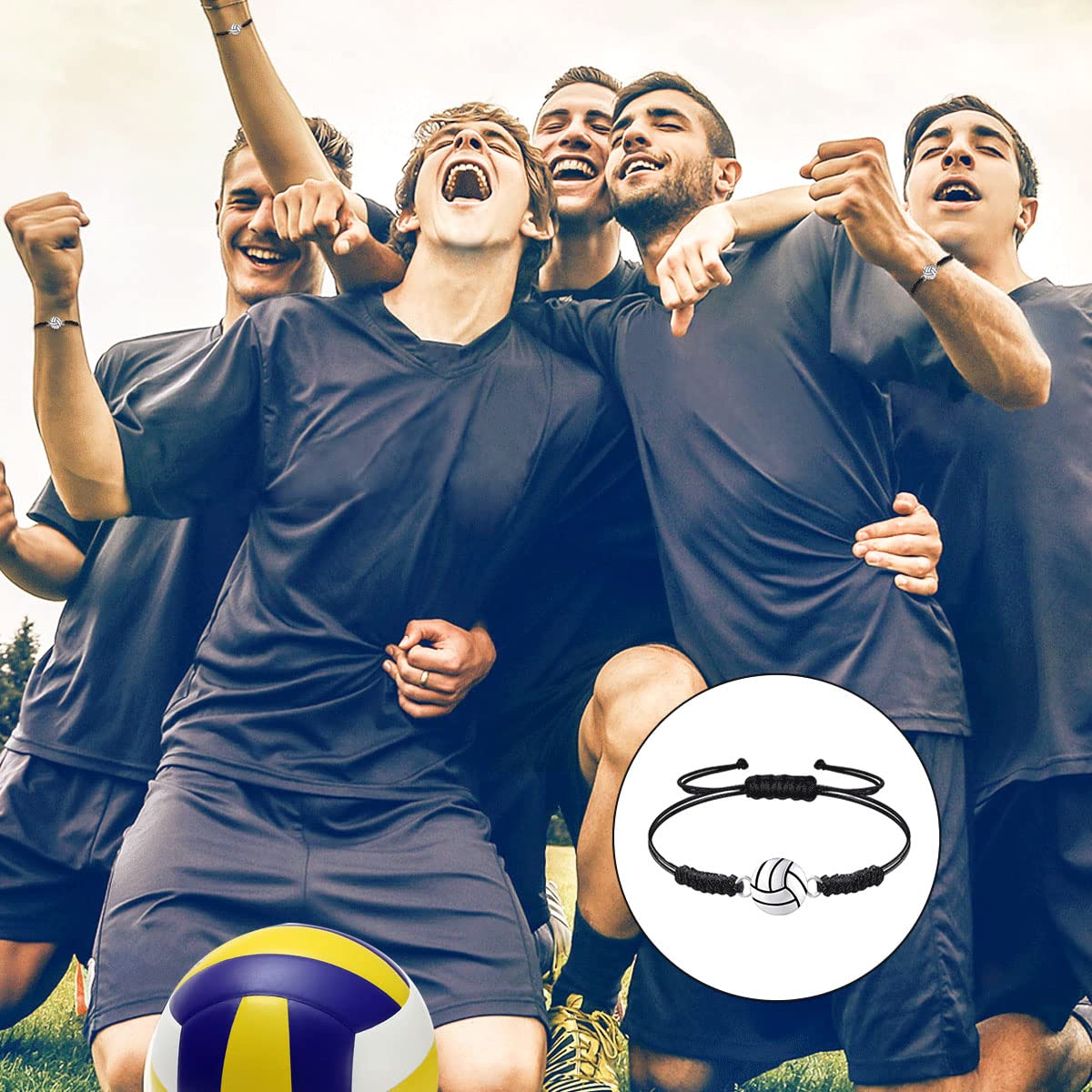 20 pc braccialetto pallavolo sportivo regolabile galletto con corda intrecciata bracciale