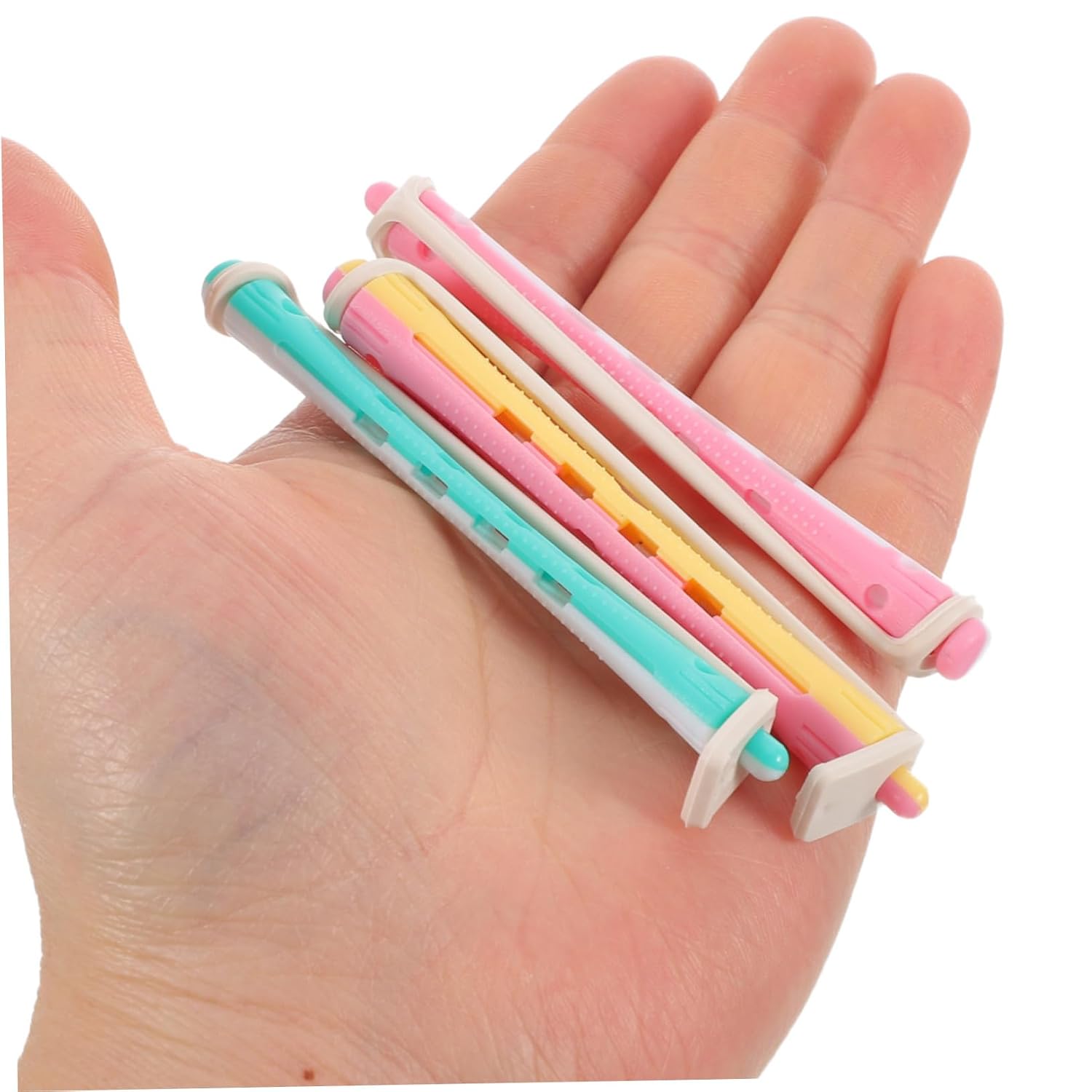 18pcs Plastic Cold Wave Perm Rods Set 3.54" Heatless Curling Rods for Women’s Short Long Natural Hair DIY Hairdressing Styling Tools
