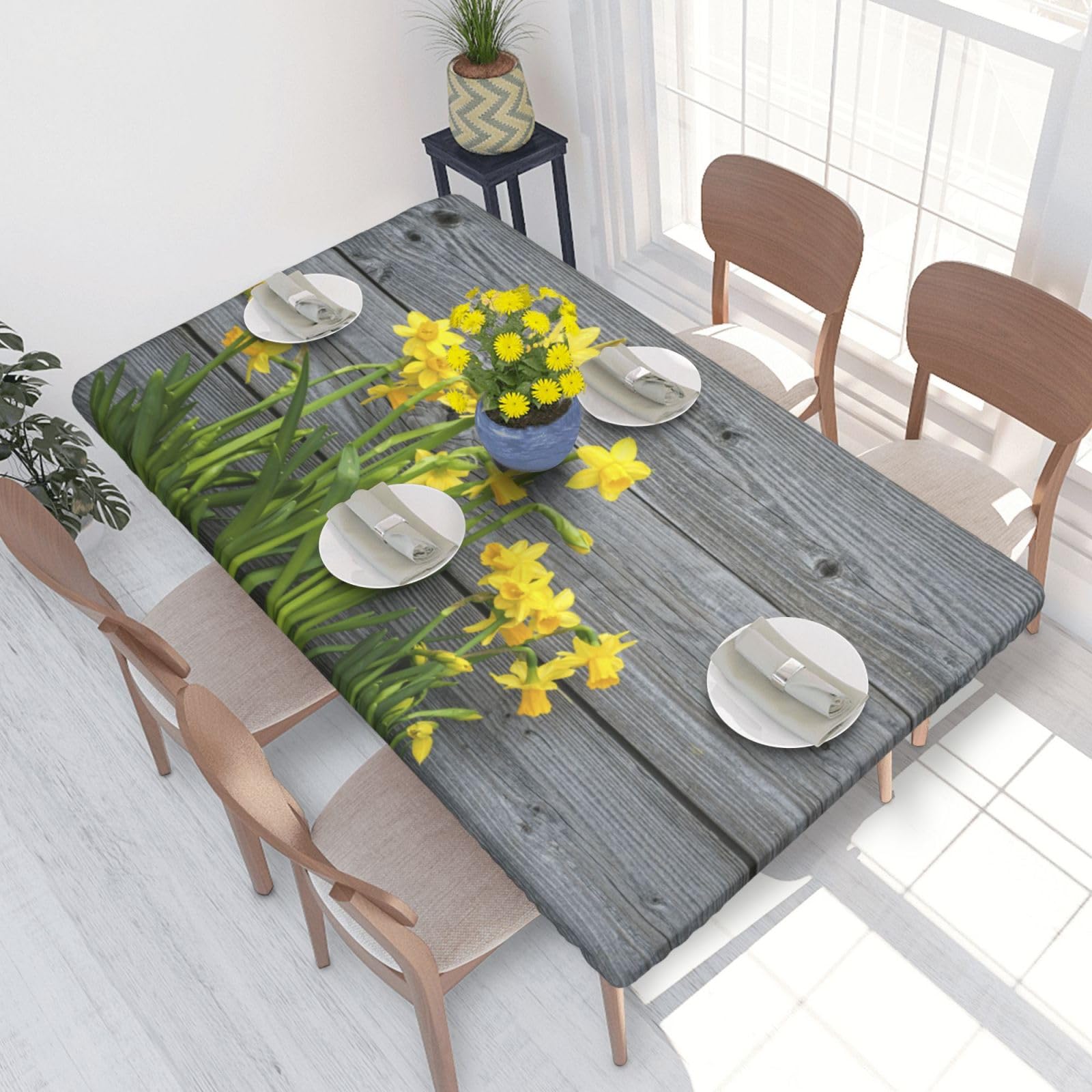 WKSGDSG Fitted Tablecloth For Dining Room 4ft, Elastic Edged Table Cover
