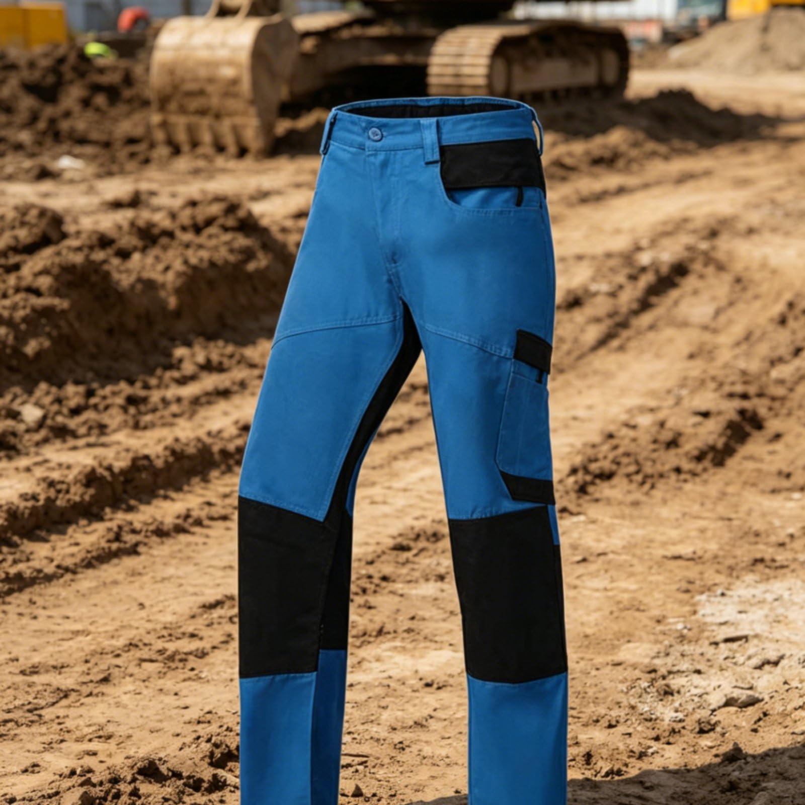 Pantaloni Antitaglio Tasche Multiple Pantaloni Antitaglio Motosega Regolabile Abbigliamento Protettivo per Cantiere, Blu Chiaro 38