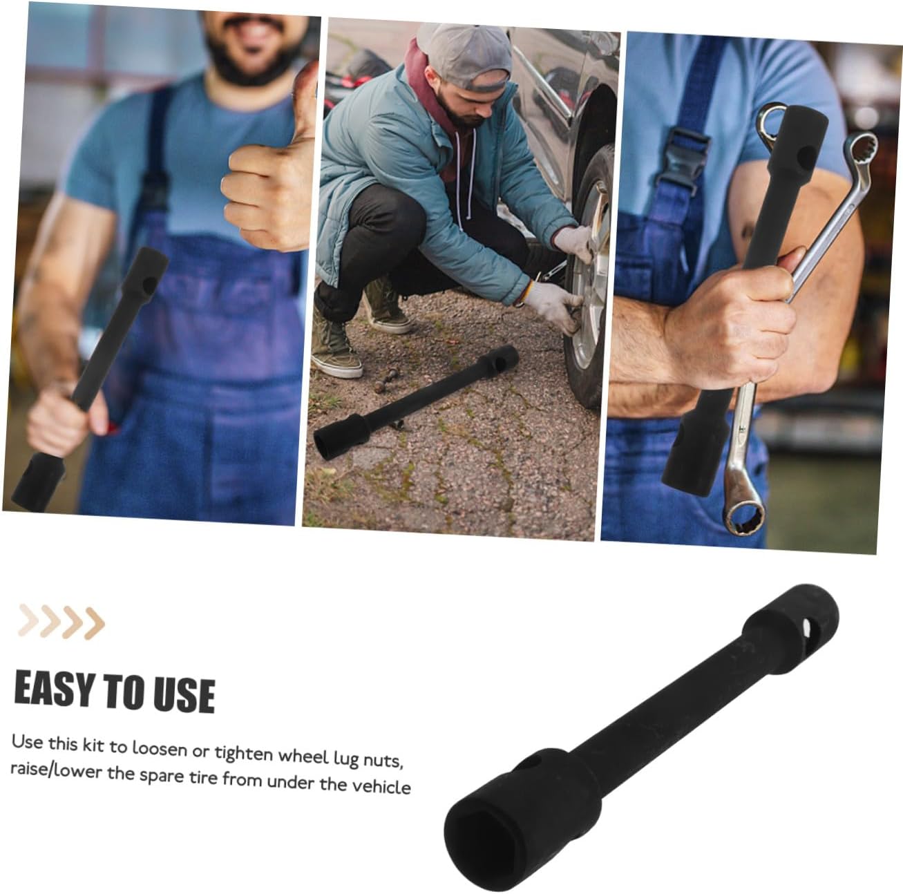 Automobile Tire Disassembly Wrench Double-ended Socket Steel Wheel Spanner for Car Repair and Lug Nut Tightening