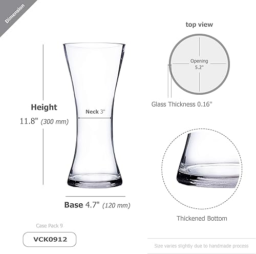 Miniatura 3 de WGV - Jarrón de ramo giratorio, 4 pulgadas de ancho, 10 pulgadas de alto, recipiente floral de vidrio de huracán, centro de mesa, decoración de