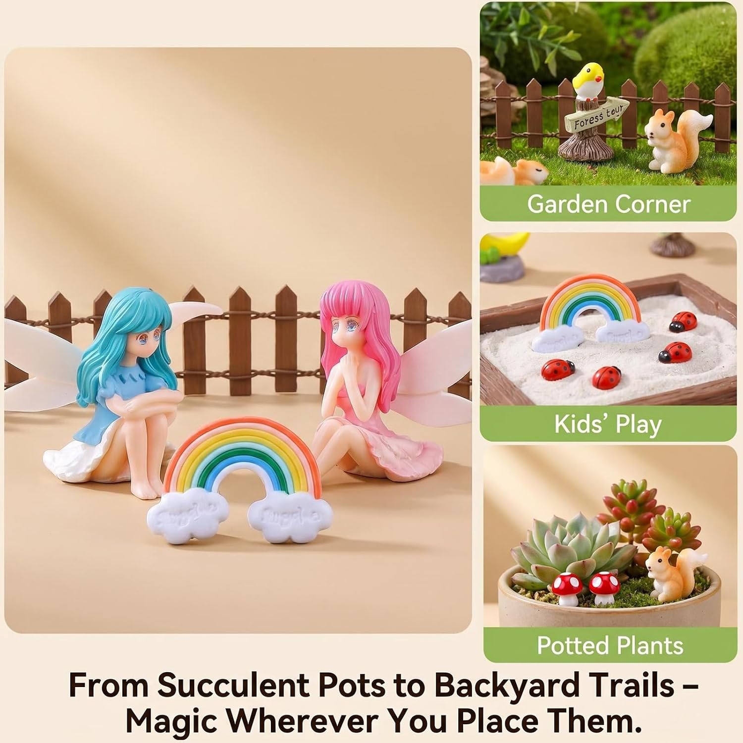 Miniature Fairy Garden Accessories: 28 Pcs Resin Tiny Figurines