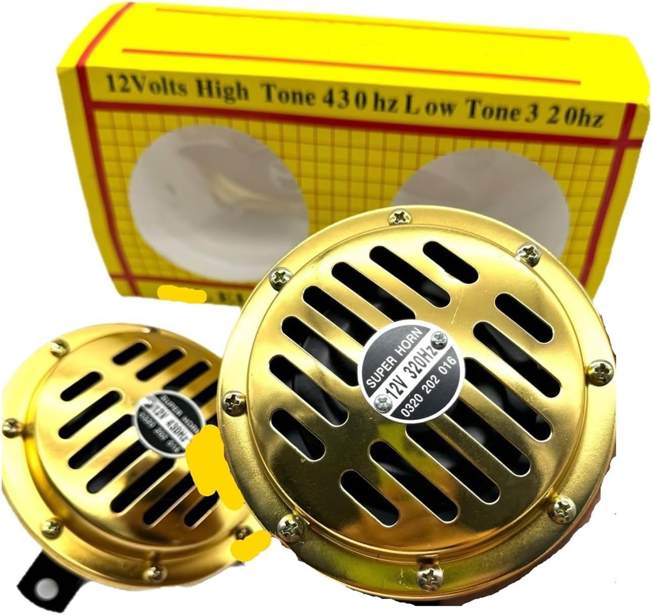 New 12V24V Car Motorcycle Universal Horn High And Low Dual Tone Super Loud Bowl Shaped Clear Sound(Car bowl horn 12V)