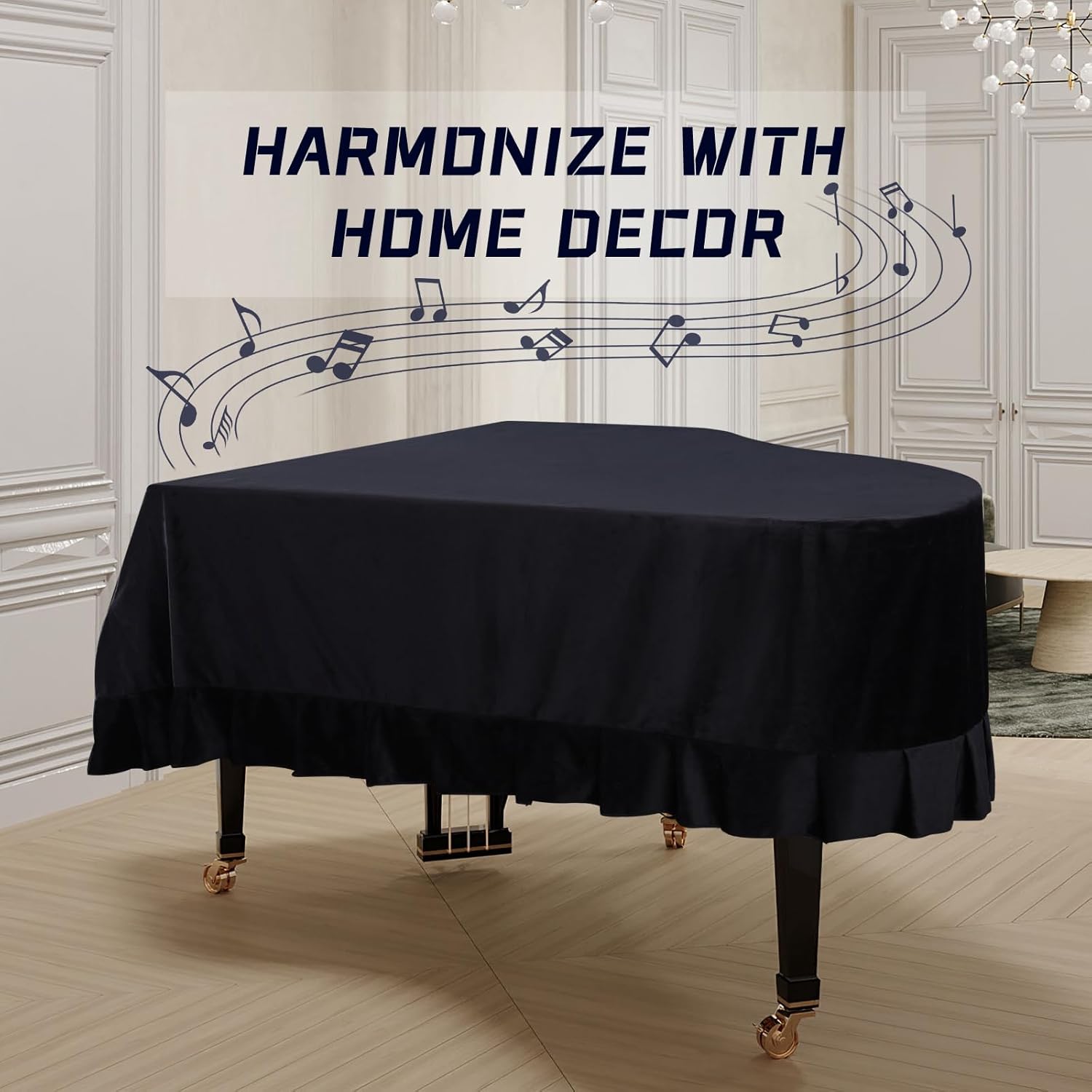 Grand Piano Cover Dustproof Baby Grand Piano Protective Cover Washable with Velvet Full Triangle Piano Cover 78.7"x59"x19.6"