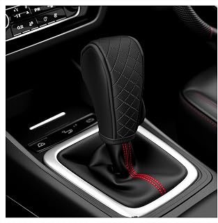 Car Gear Shift Cover,Stylish Leather Car Gear Shift Knob Cover with Diamond Grid Design,Non-Slip Cars Gears Shifter Covers Cars Interior Accessories for Shifter Lever Protection