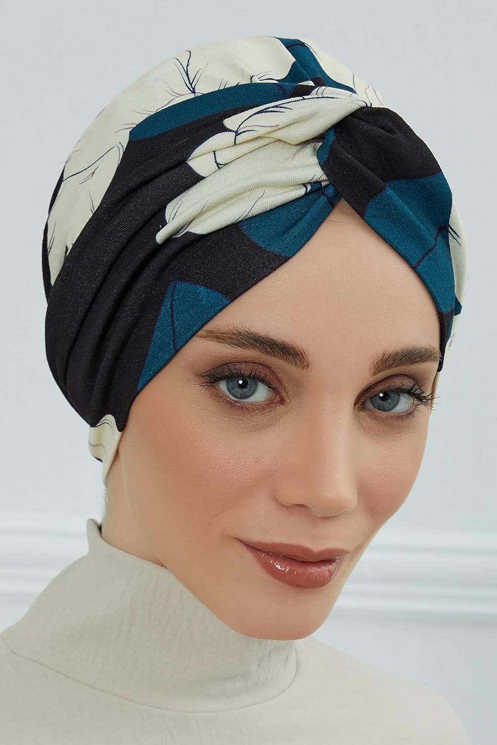 Aisha's Design Maharajah Instant Turban Hijab for Women Headwrap Lightweight Headscarf Modest Headwear for Women Indigo - Image 4