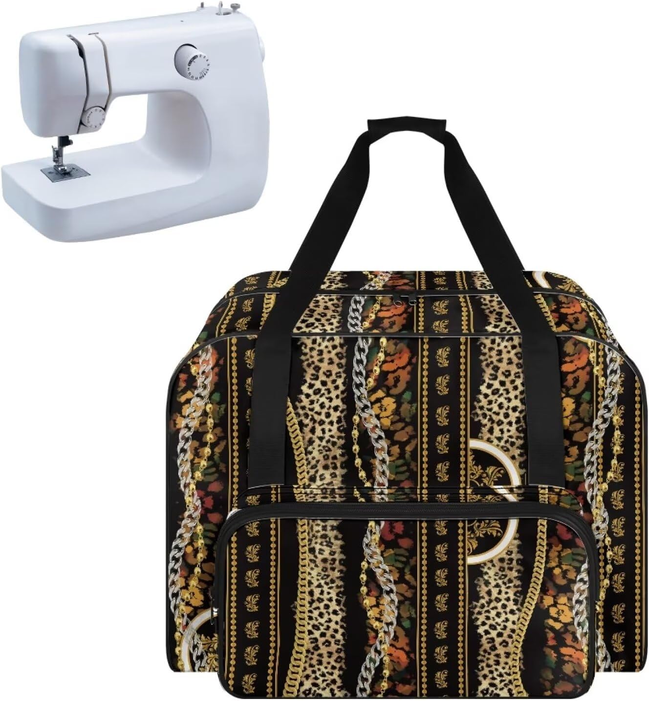 Black Aztec Sewing Machine Carrying Case Anti-scratch, for Most Standard Sewing Machines and Accessories