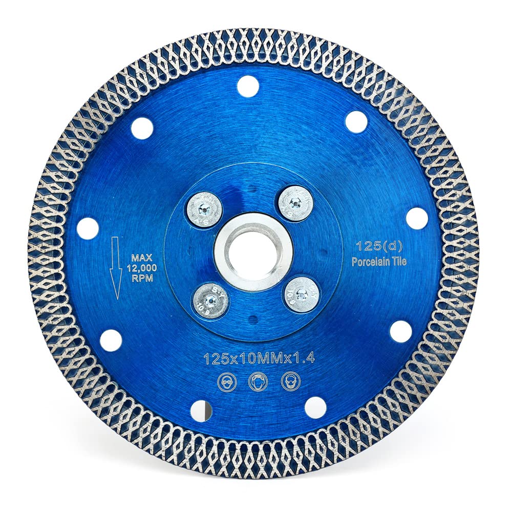 Diamond Cutting Disc 125mm X M14 Thread,Turbo Porcelain Cutting Discs for Ceramic,Granite,Marble,Dekton,Tiles & Bricks - Image 3