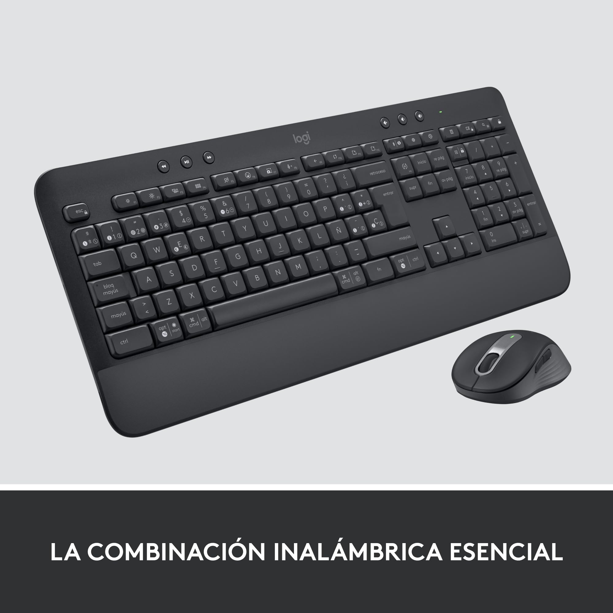Logitech Signature MK650 Combo para Business, ratón y Teclado inalámbricos, Logi Bolt, Bluetooth, SmartWheel, con certificación Mundial, Windows/Mac/Chrome/Linux, QWERTY Español - Negro