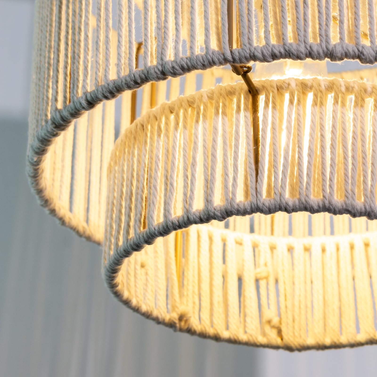 Abat-jour en lampe suspendue -Abat Jour Style bohème -pour salon, chambre, salle à manger, chambre- Diamètre :30.5cm