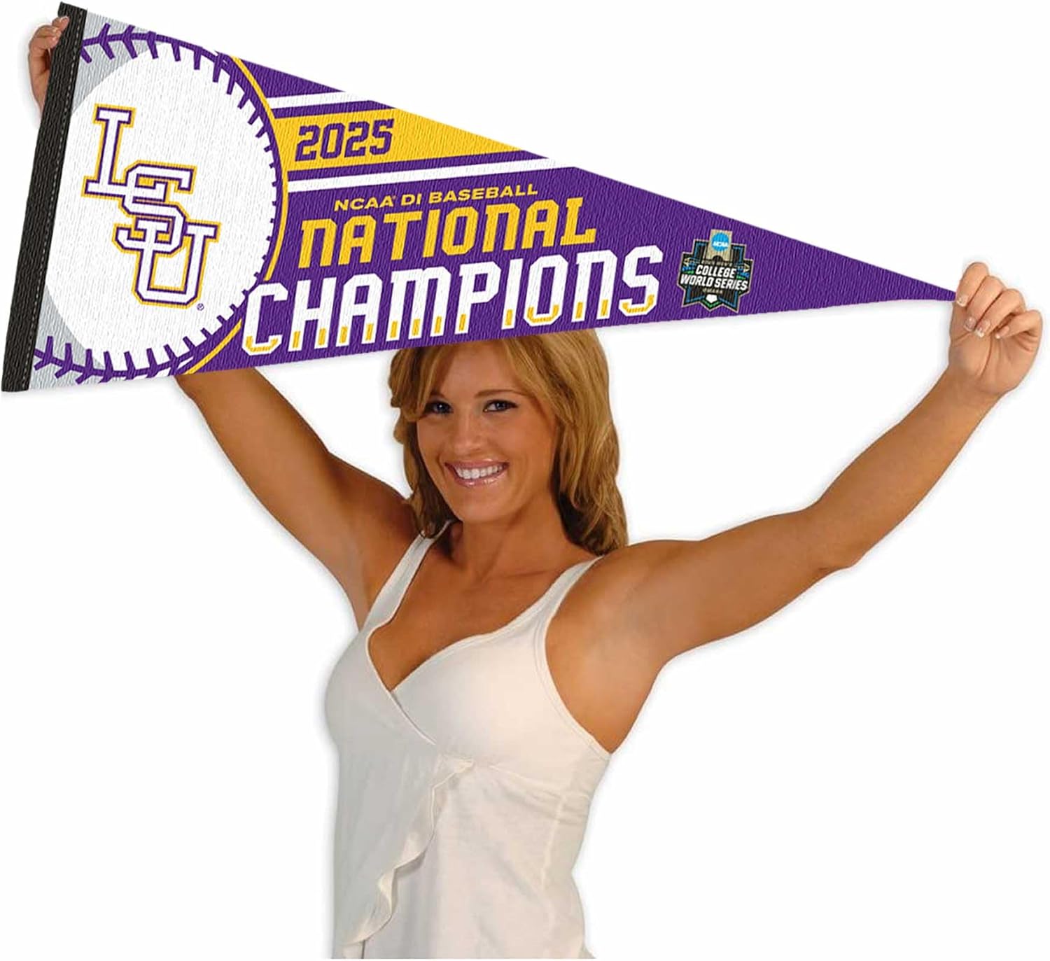 Louisiana State LSU Tigers College Baseball National Champions 2025 Pennant Flag