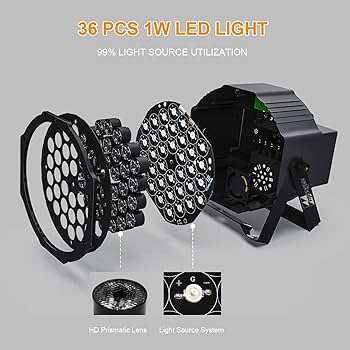 38灯　MASHUP SQUAD バージョン Amazon.com: Missyee 36 RGB LED DJ Stage Uplight -DMX Control Sound