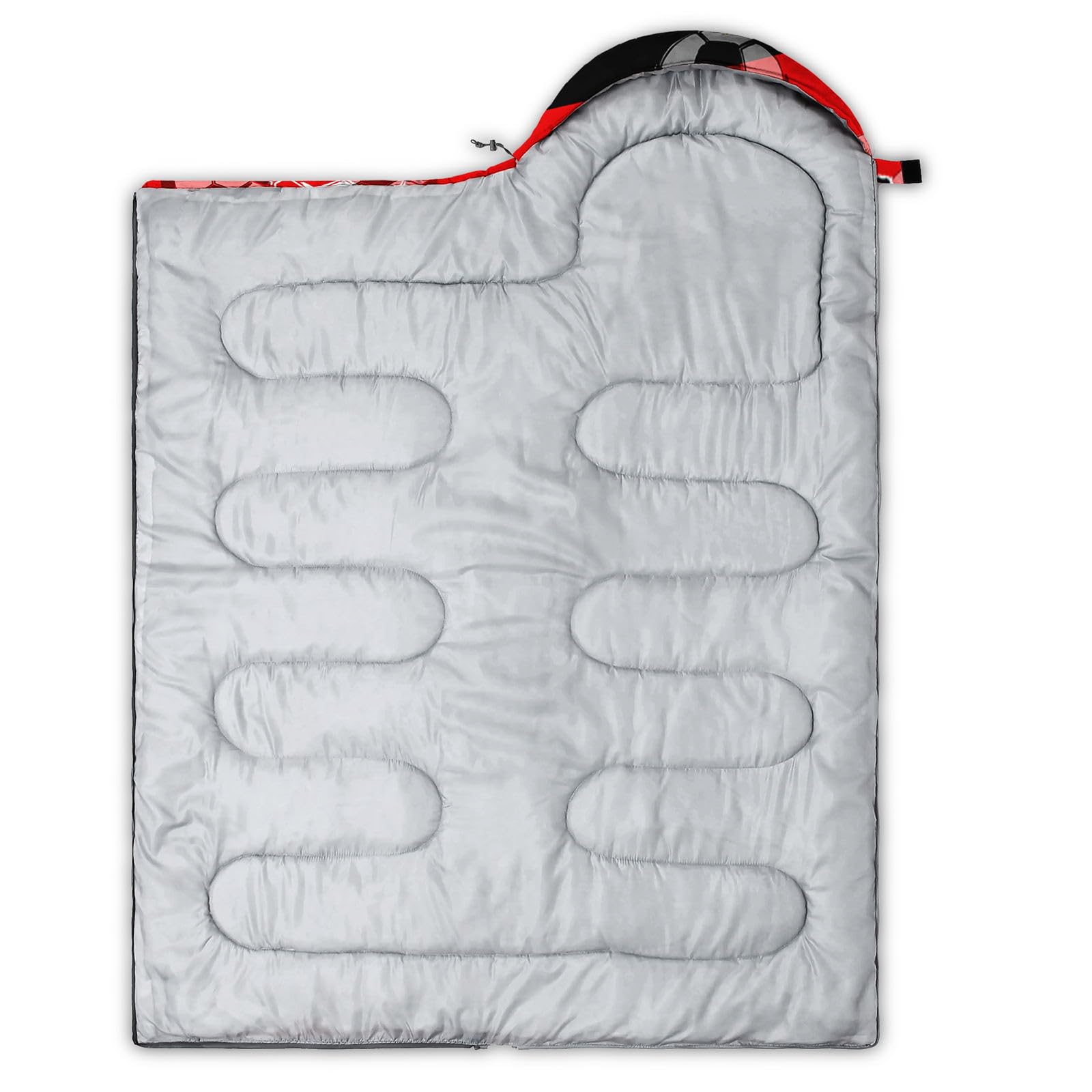 HOSIMA Sleeping Bags,Black Red Theme Football Printed Lightweight Warm Portable Outdoor Indoor Waterproof Cold Resistant Sleeping Bag for Camping Hiking (Football4) - Image 4