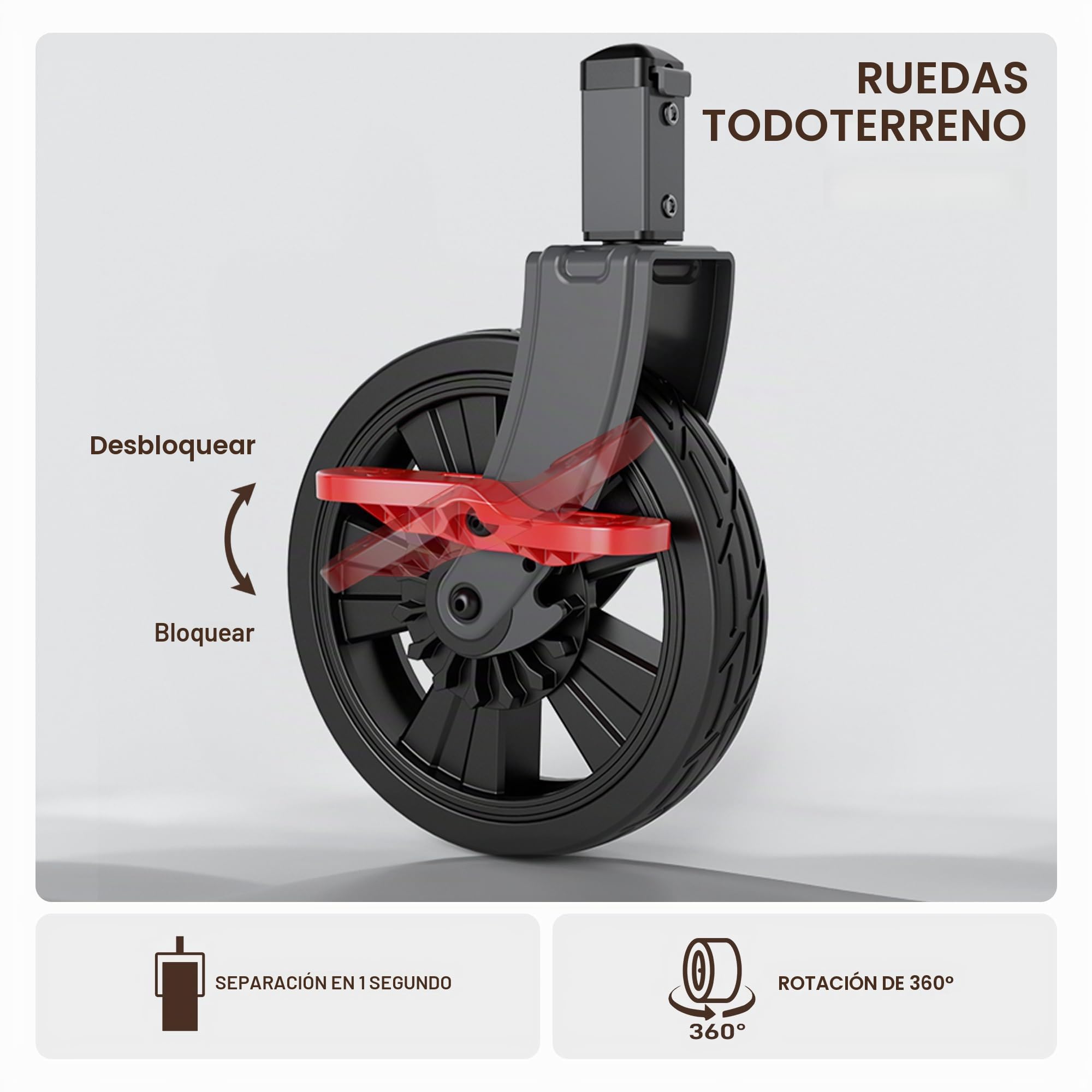 EVER ADVANCED Carro de Transporte Plegable Empujar&Tirar con Freno, Cesta de Compra, portavasos, Bolsillo Lateral, Carrito Plegable, Carro Playa hasta 100kg para Camping, Playa, Compras