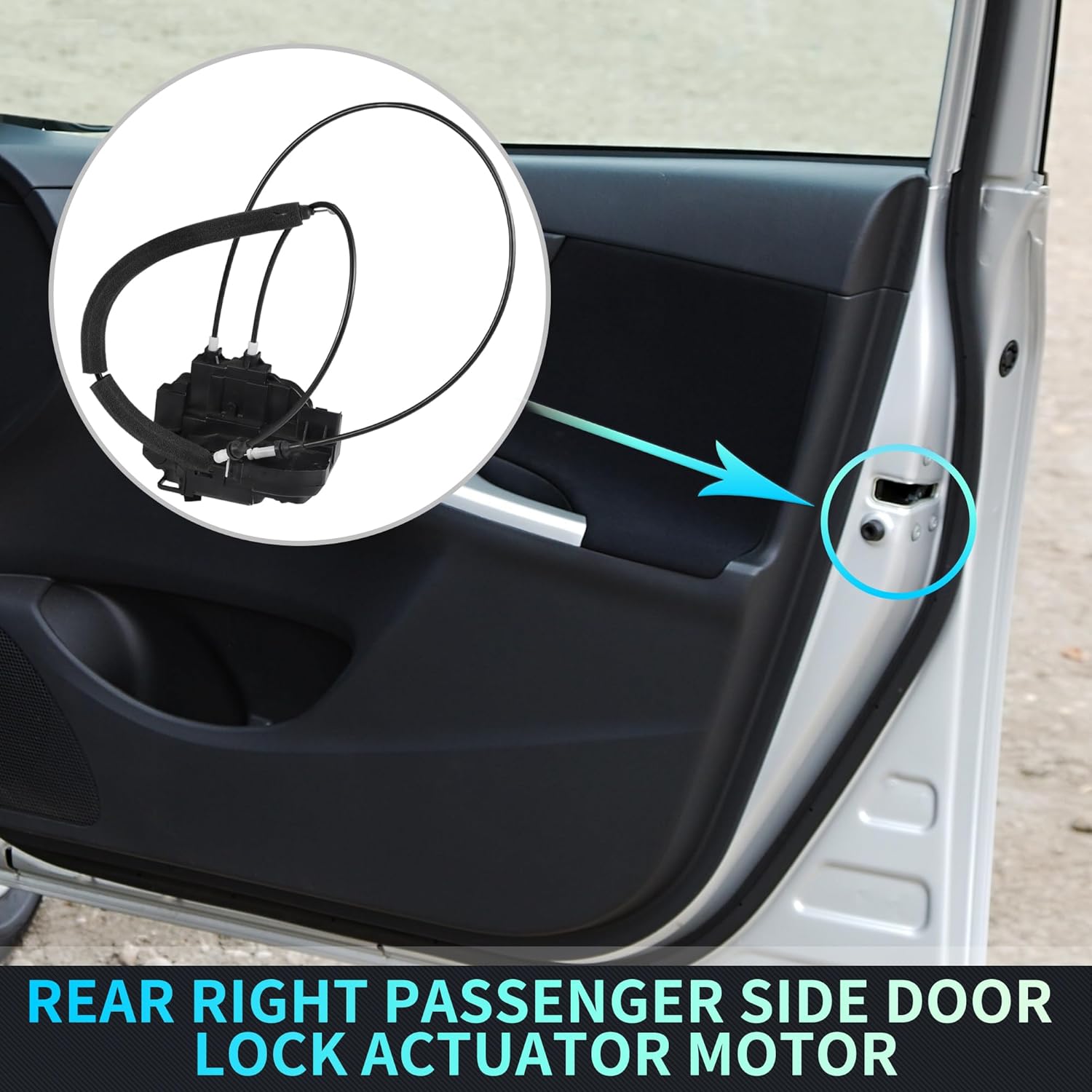 X AUTOHAUX Replacement Rear Right Passenger Side Power Door Lock Actuator Motor with Cable for Nissan Armada 2005-2006 Door Latch Actuator Assembly Replace No.825007S000/825007S00A Black