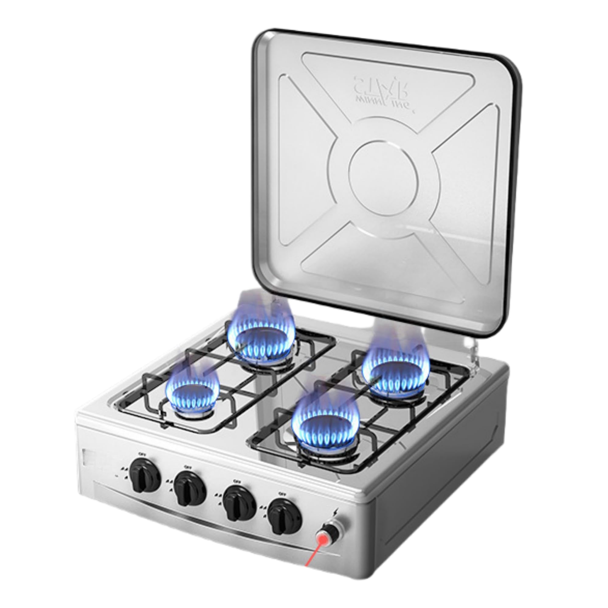 Gas Stove, 4 Burner, Space Saving, Energy Saving, Eco-Friendly, Compatible with Natural/City Gas, LPG, Propane Gas, Balanced Firepower, Multi-Knob Accurate Temperature Control, Rapid Heating