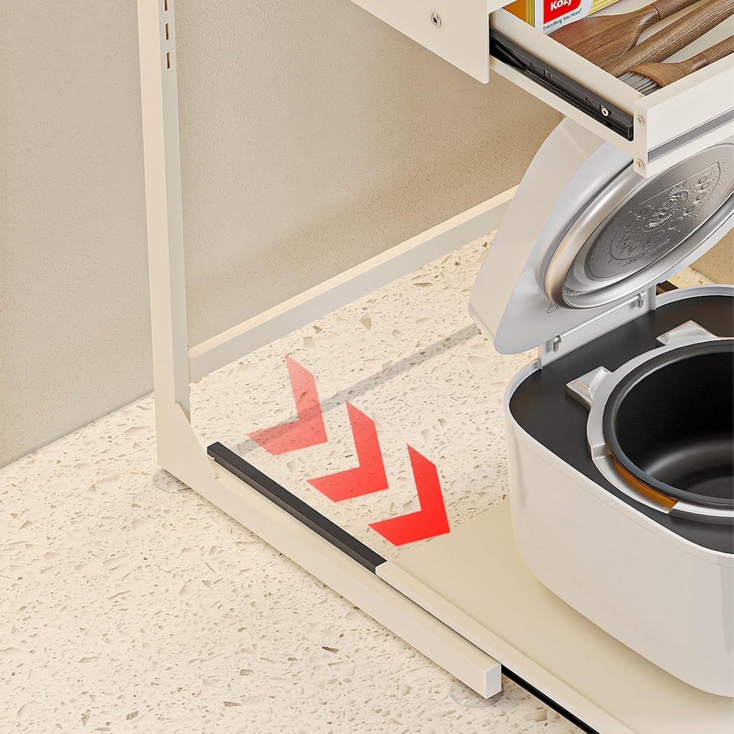 Carbon Steel Kitchen Stove Shelf - Heavy-Duty Support Up to 30kg, Compact Design (40x35x61.8cm) for Home, Kitchen, and Pantry Organization