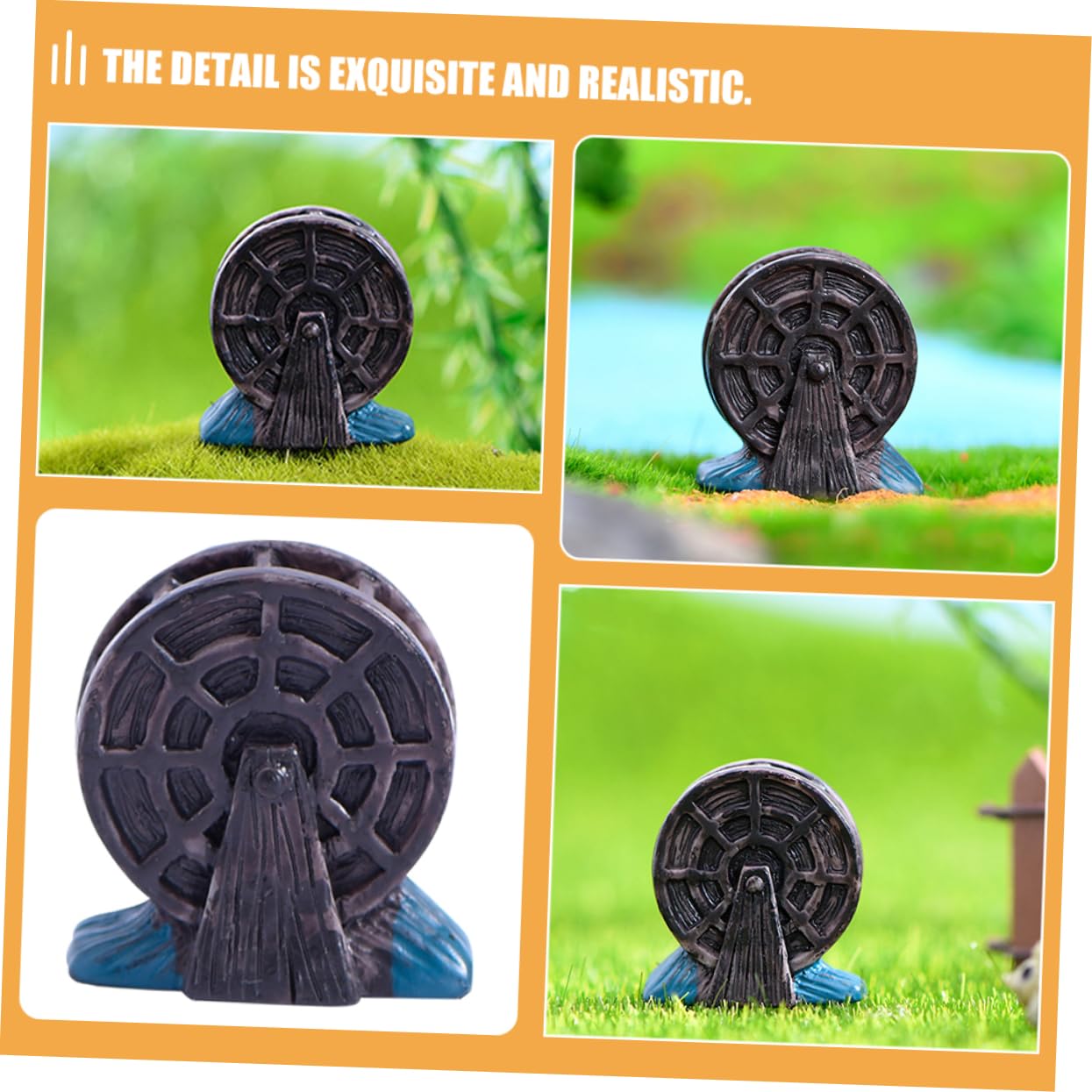 Hemobllo 50pezzi Mini Water Wheel Model for Garden Decor Portable Artificial Rockery Wheel for Fish Tank and Aquarium Landscape Accessory