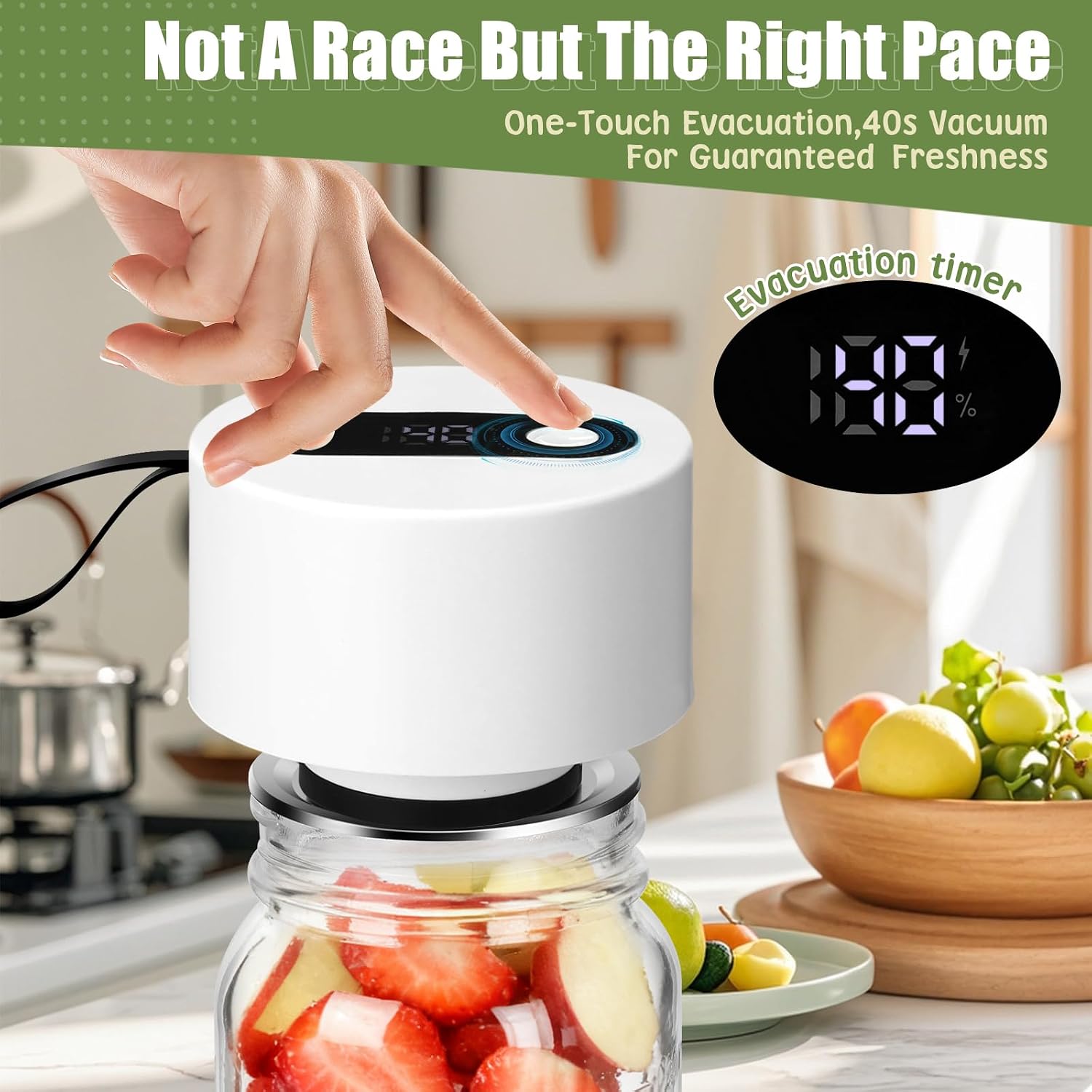 Electric Mason Jar Vacuum Sealer for Wide & Regular Mouth Jars image 2