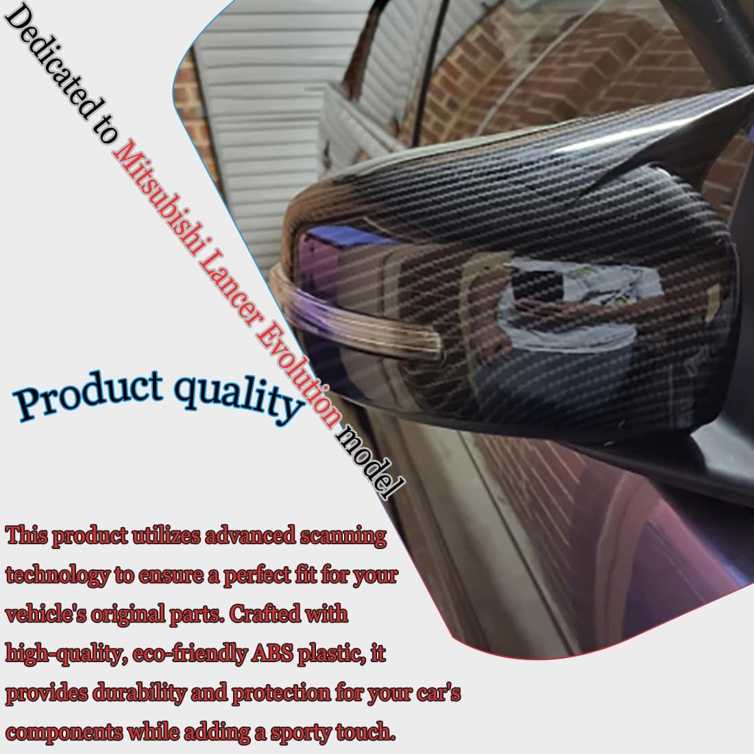 Side Mirror Cover, for Mitsubishi Lancer Evolution 2015 2016 2017 2PCS Turn Signal housing Cover car Accessories-Carbon Fiber.（NOT FIT Mitsubishi Lancer）