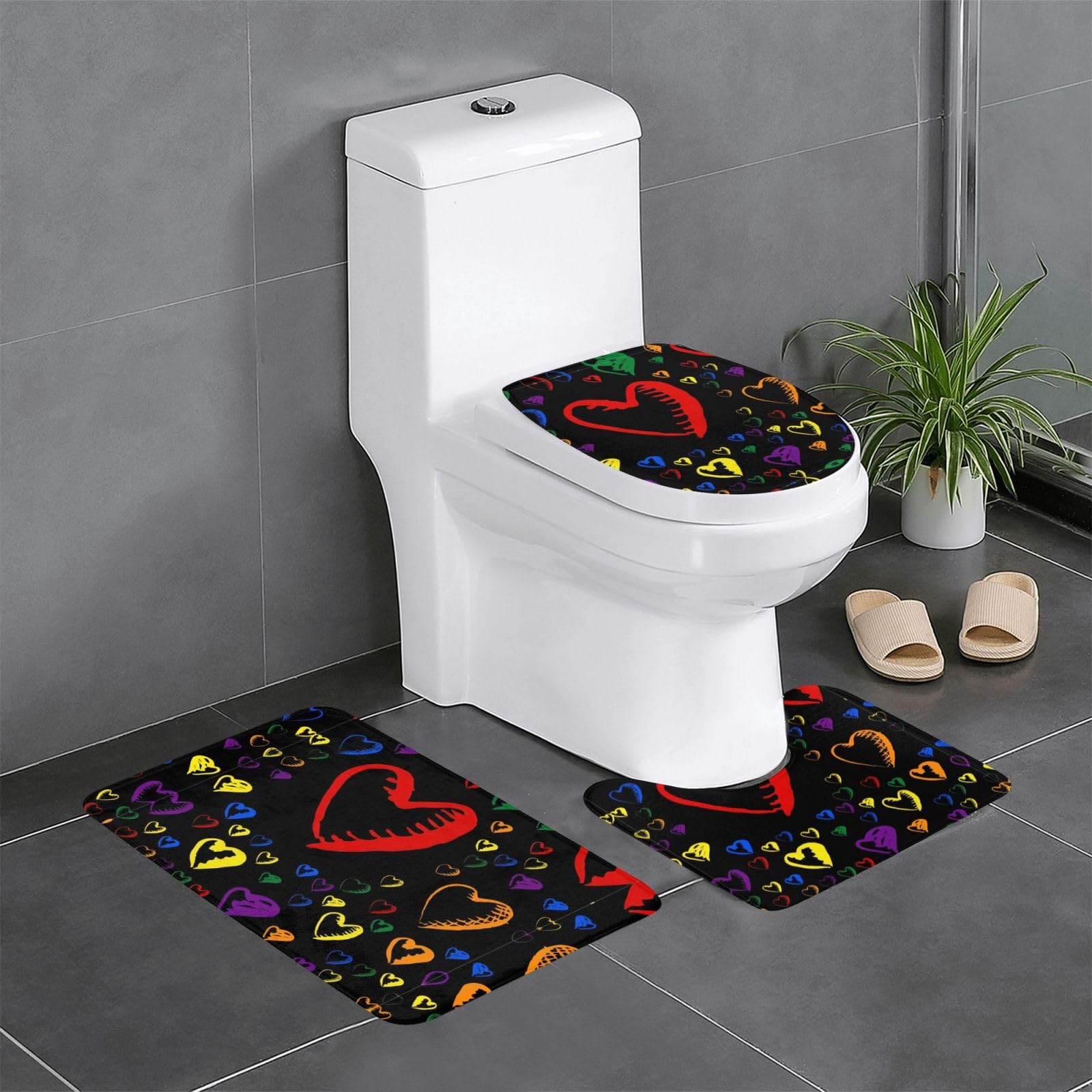 Tapis de bain arc-en-ciel absorbant : lot de 3 tapis Pride pour éviter les sols glissants