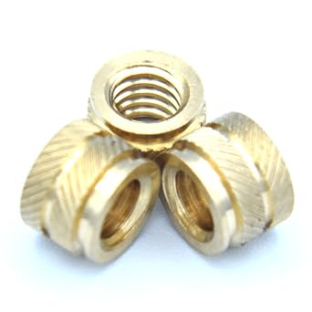 [ J&J Products ] Brass Insert IUB-0518, 5/16-18 Tapered, Thru-Threaded, 11.9 mm OD, 8.5 mm Length, Heat Staking Inserts, 10pcs
