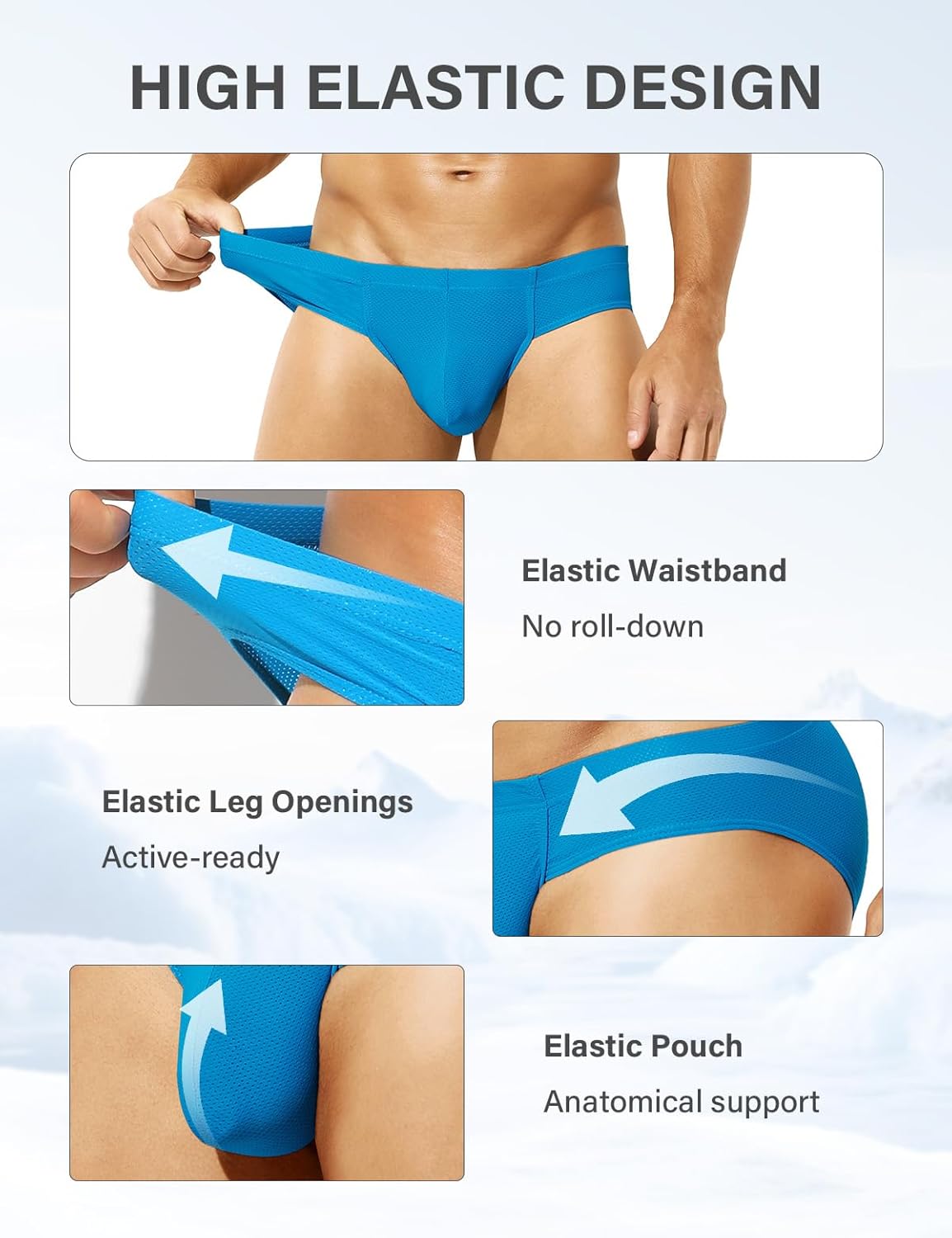 Casey Kevin Mens Silk Briefs Soft Mesh Breathable Underwear Bulge Pouch Low Rise Panties Cooling Bikini Underpants - Image 6